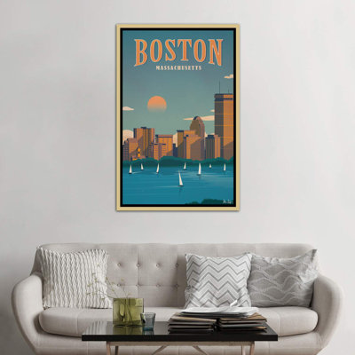 «Boston» par IdeaStorm Studios - reproduction d'art graphique à cadre flottant