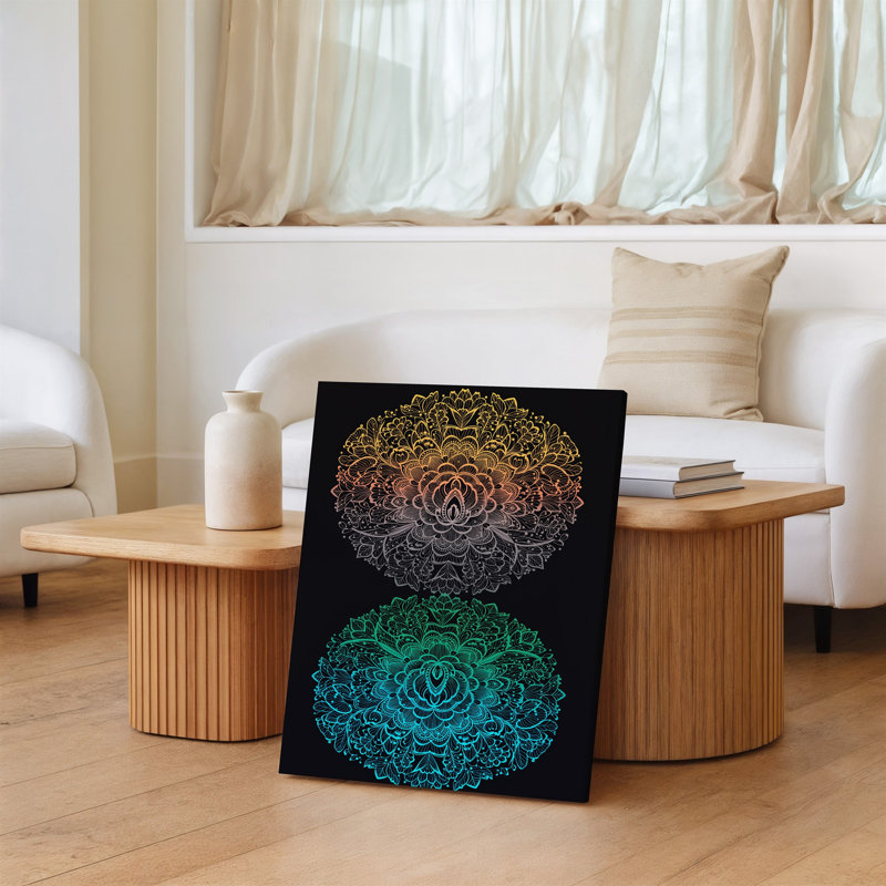 Reproduction d'art sur toile, "Mandala devrait", H 12 po x l 9 po