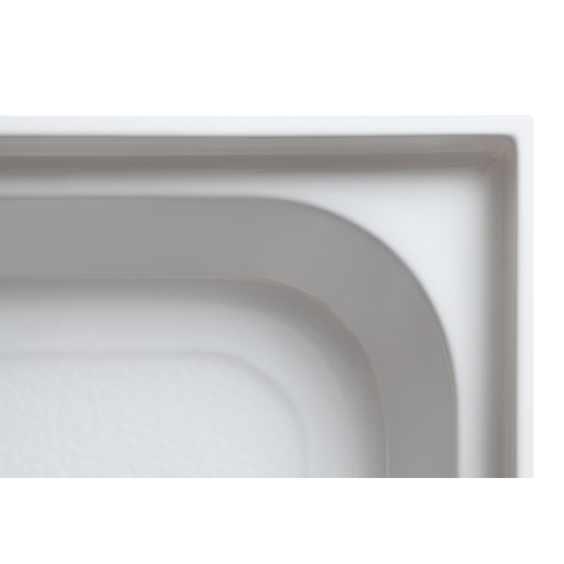Glossy White 60" x 36" Acrylic Shower Base with Center Drain