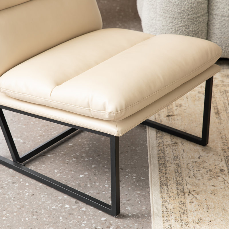 Chaise d'appoint Caylub, Similicuir beige
