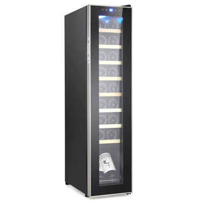 18-Bottle Compressor Wine & Beverage Cooler – Freestanding Wine Cellar with Adjustable Temp Control for Red, White, Champagne, Beer, and Soda
