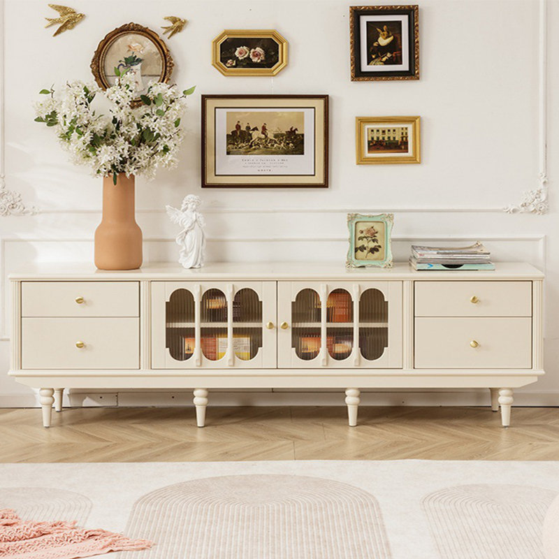 Meuble télé français de style crème rétro, 94.49"