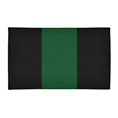Tapis noir/vert rayé