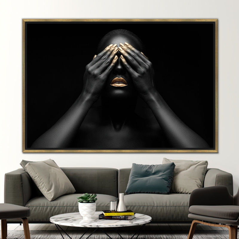 Print on Canvas, 50 cm H x 70 cm W, Gold Floater Framed