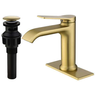 Robinet de lavabo de salle de bain monocorps à poignée simple avec drain