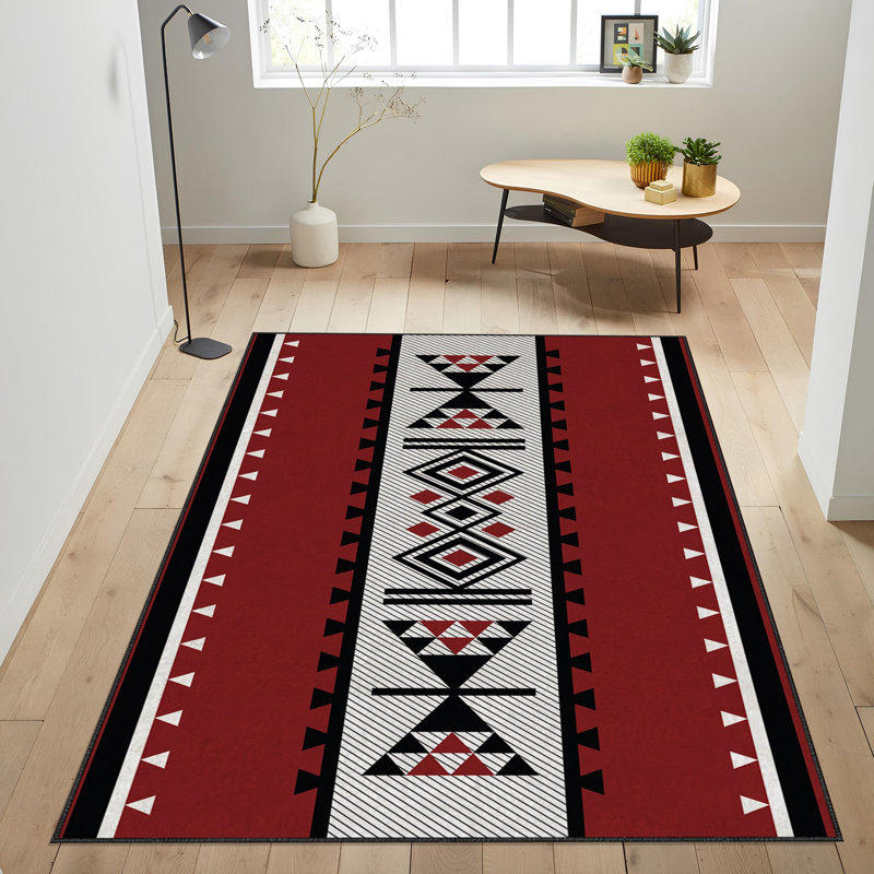Luxurious Woven Carpet, 100% Polyester, 70.9 x 110.2 Inches | 740 g/m², Non-Slip Felt Dot Underside, 0.2 Inch Pile Height | Machine Washable, Easy Care, Perfect for Living Room & Bedroom Décor