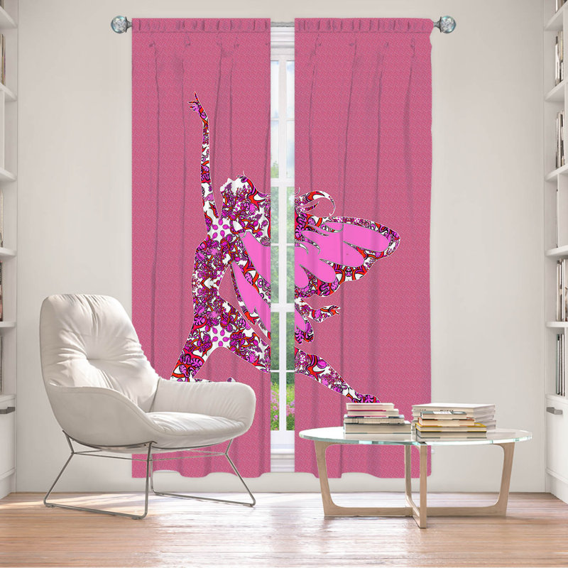 Paire de rideaux obscurcissant en polyester Corea, L 20 po x L 61 po, Rose