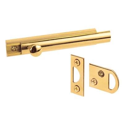 Boulon de surface, 4 po, fabrication en laiton massif, finition laiton poli (paquet simple)