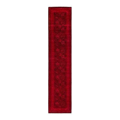 Weirsky One-of-a-Kind 2'7" X 12'2" New Age Runner Wool Area Rug Red