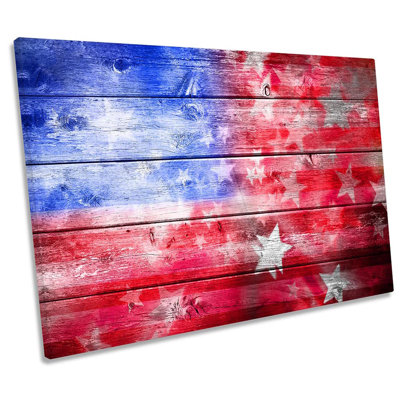 Stars And Stripes US Flag Grunge - Wrapped Canvas Print