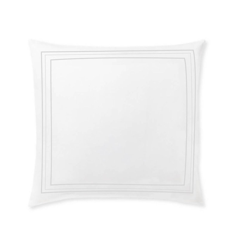 400TC Cotton Classic Embroidery Sateen Solid Euro Sham, White/White, 28"H x 28"W