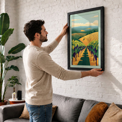 Vineyard at Harvest Rustic - Framed Print