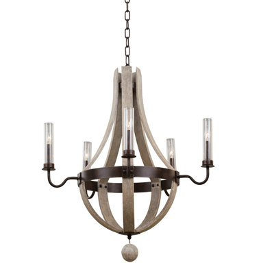 Harper 5 LT Florence Gold Outdoor Chandelier Kalco