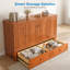Lit escamotable Queen en bois massif avec station de chargement USB et tiroir de confidentialité pour chambre d'amis-1776168724
