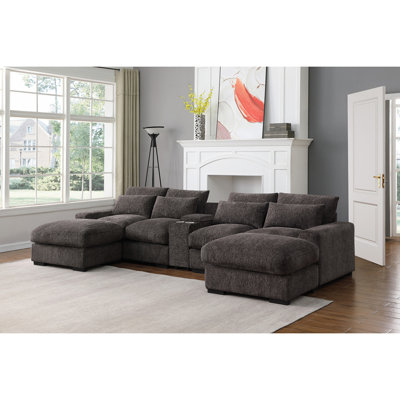 Modern - Luxe Modular Sectional Sofa with Built - in Console & Reclining Elements for Contemporary Living Spaces