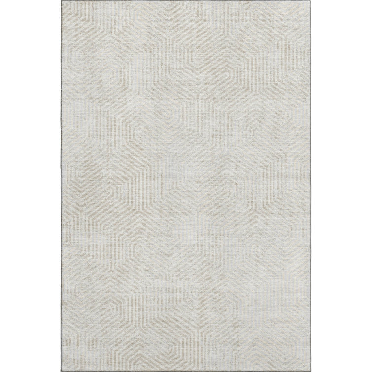 Premium Machine Washable Prisco Ivory Rug