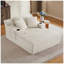 Fauteuil méridienne surdimensionné en velours côtelé, canapé-lit moderne blanc rembourré pour salon et bureau, aucun assemblage requis-828595047