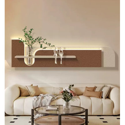 Aquarelle de couleur crème avec plantes lumineuses sur le mur