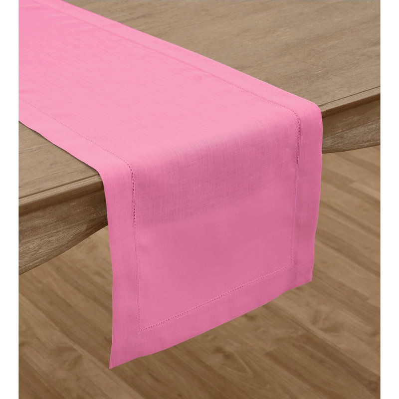 Cabana Stripe - 100% Pure Linen Table Runner, 132" x 14", Green/White