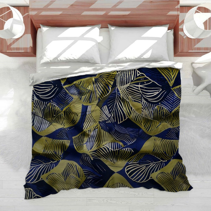 Foliage Illustration Cool Microfiber Duvet Cover, King Duvet Cover