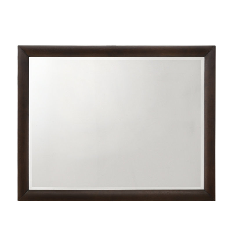 Tablita Dark Merlot Finish Dresser Mirror, 36.03" x 47.03", Burgundy