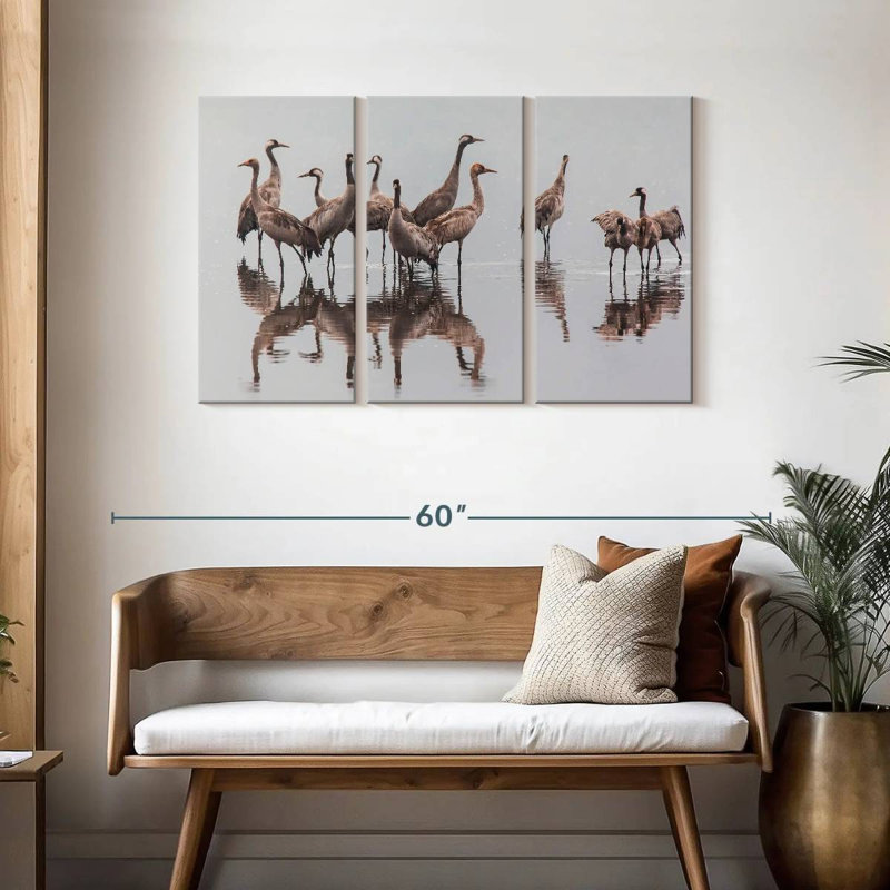 Brampt Sandhill Crane Flock, 28" H x 45" W