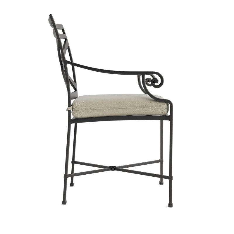 Venetian Outdoor Lounge Chair, Fusion Natural, Textured Pewter
