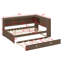 Lit de jour avec tablettes de rangement, USB, DEL et lit gigogne-314043649
