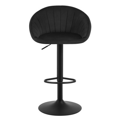Bar Stool Height Adjustable Swivel Kitchen Stool With Backrest Stool Kitchen Bar Counter Stool 150Kg Velvet Metal