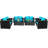8 pièces Ensemble de conversation pour l'extérieur en rotin avec coussins turquoise-497796957