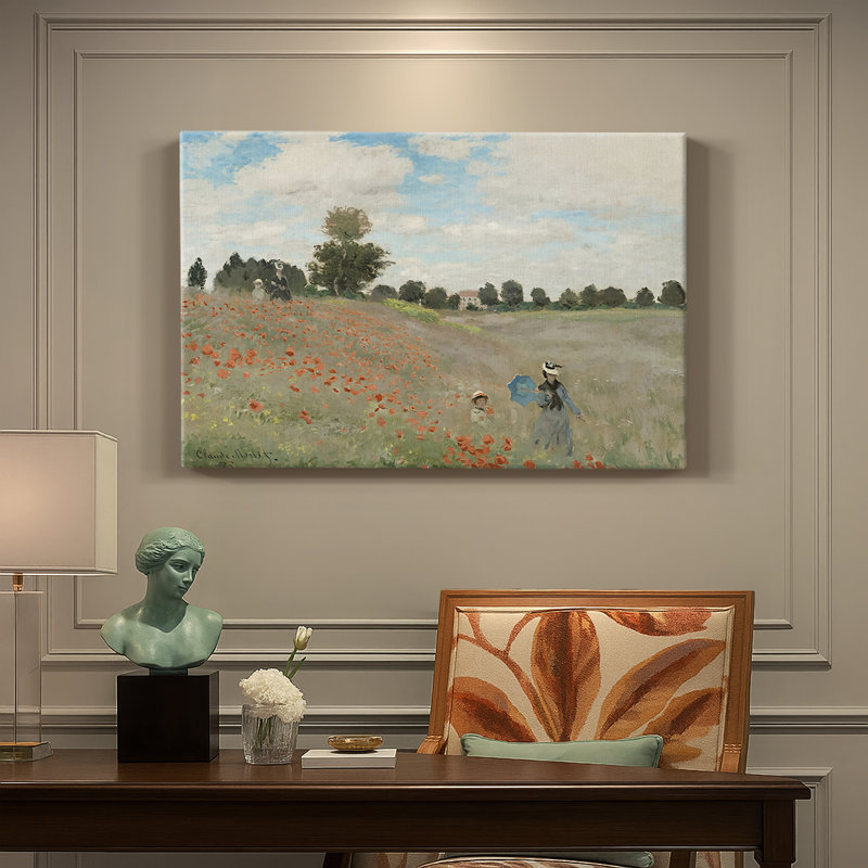 Coquelicots à Argenteuil (Les Coquelicots) - Claude Monet - Toile tendue avec châssis - 1873, 18 x 27