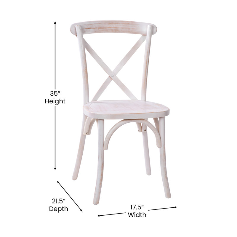 Adamsville Cross Back Stacking Side Chair, Lime Wash