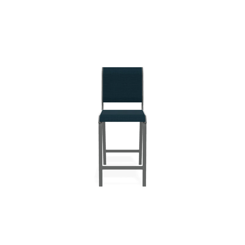 Tabouret de bar 26 po Holna, Graphite texturé, Sunbrella® bleu sarcelle