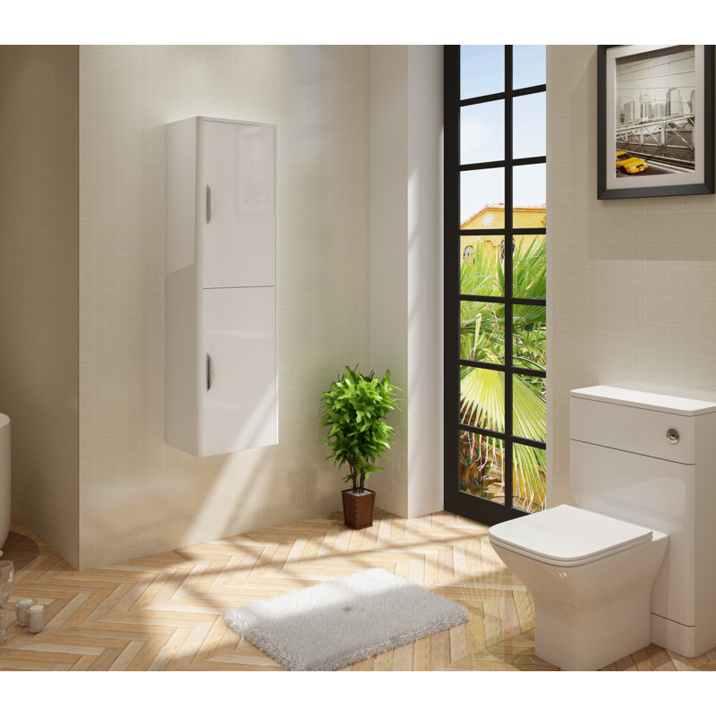 Apollo Wall Linen Cabinet, High Gloss White