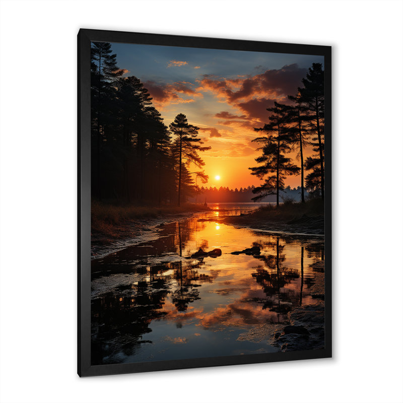 «Umashik Sunrise Tranquility», reproduction sur toile, Cadre photo noir, H 20 po x l 12 po x P 1 po