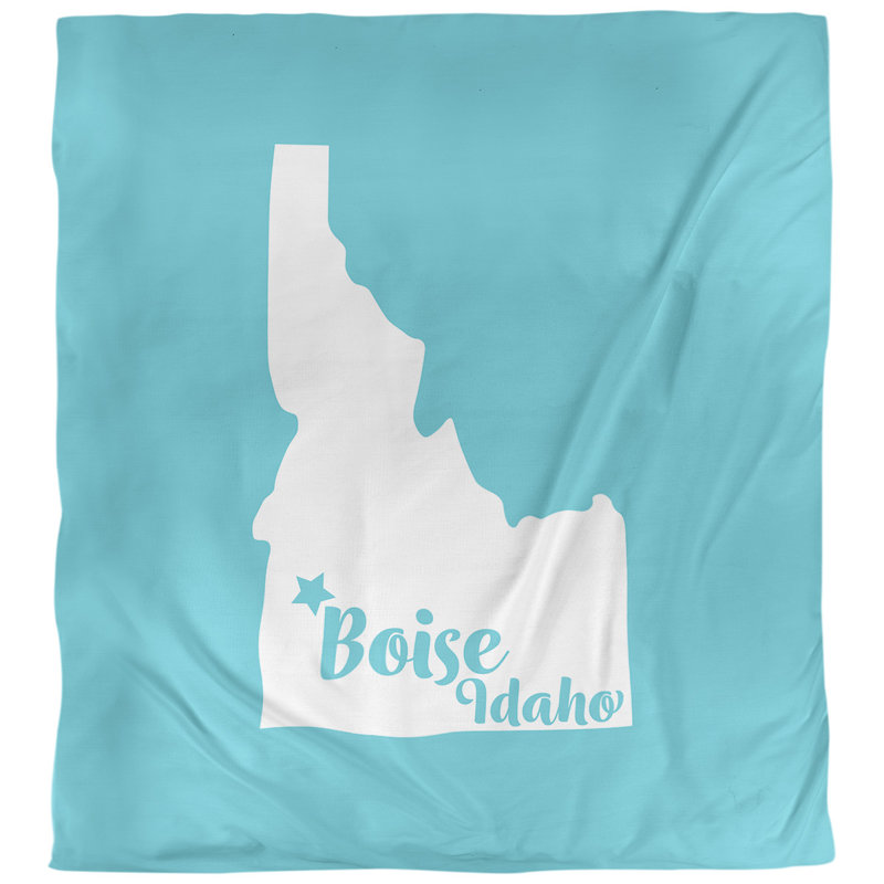 Housse de couette boise idaho, Housse de couette pour grand lit, Bleu sarcelle, Microfibre