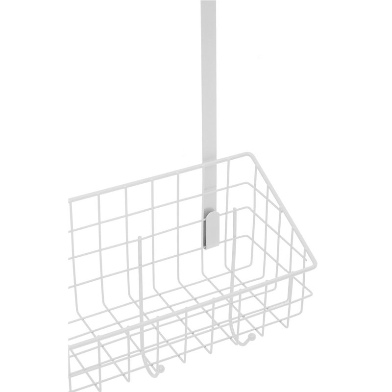Hendrick Stainless Steel Over-the-Door 5 - Hook Coat Rack, White