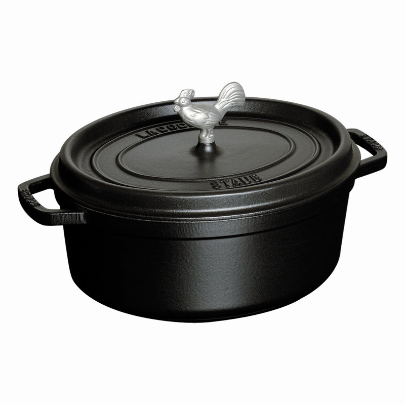 5.75 qt. Non-Stick Cast Iron Oval Dutch Oven, Black Matte, 5. 75 quarts