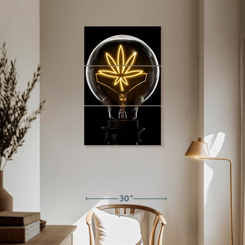 Marijuana Leaf Lightbulb, 57" H x 36" W