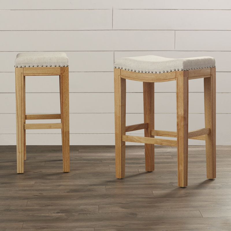 Tabouret de comptoir 26 po Asela, Blond naturel, Beige, Tabouret de comptoir (siège d'une hauteur de 26,2