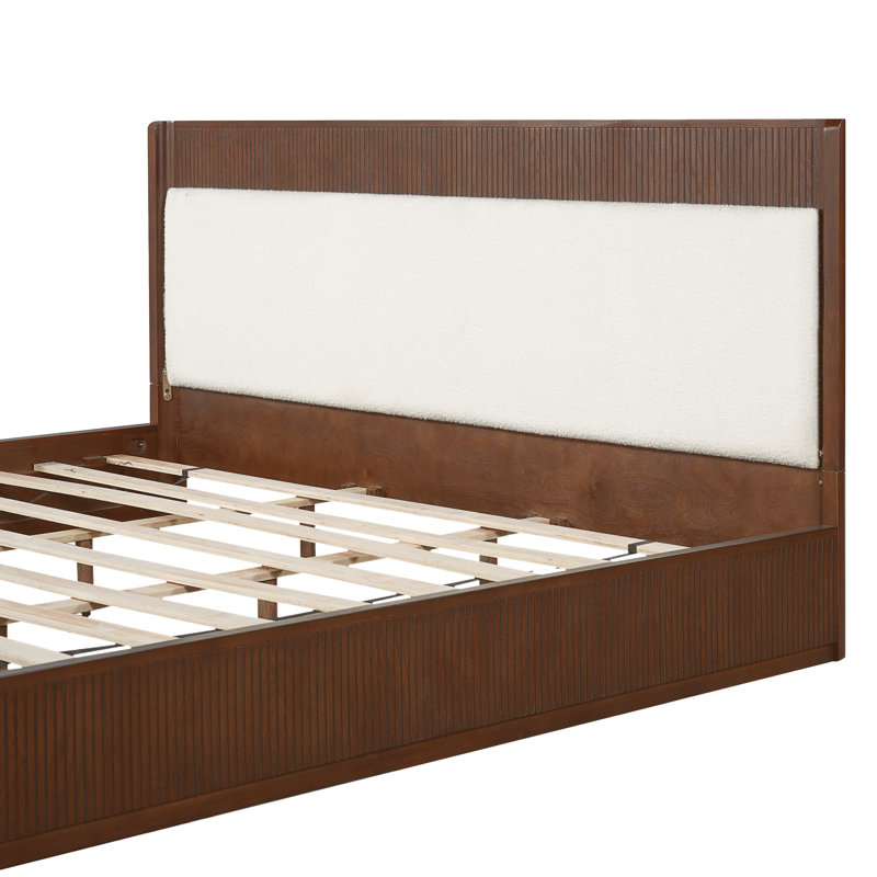 Base de lit tapissier Falrix Mid-Century, Très grand lit