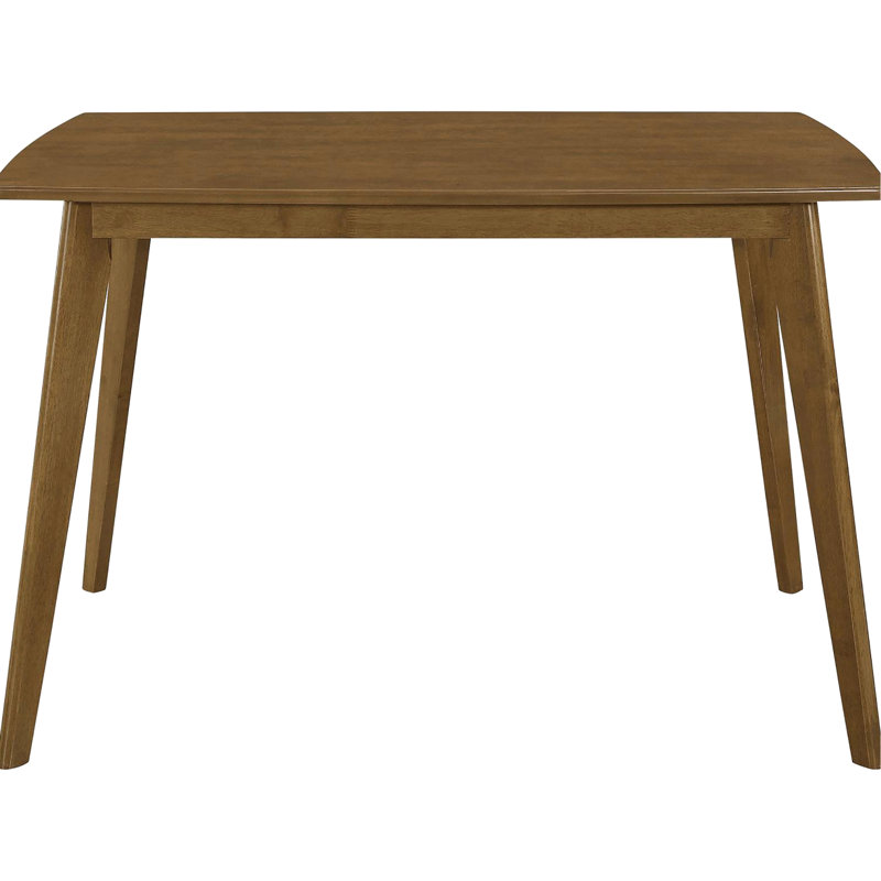Table de salle à manger à finition châtaignier en bois massif - Pieds rectangulaires en angle pour une surface attrayante et durable