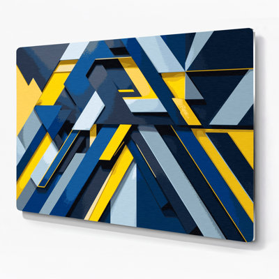 Geometric Abstraction 17 Blue Metal Wall Art