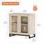 Armoire d'appoint moderne avec 2 portes en verre, commode d'appoint multifonctionnelle avec grand rangement et tablette réglable-934409832