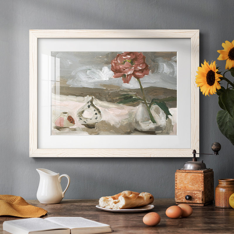 Vase de fleurs roses IV, Blanc, H 28 po x l 42 po