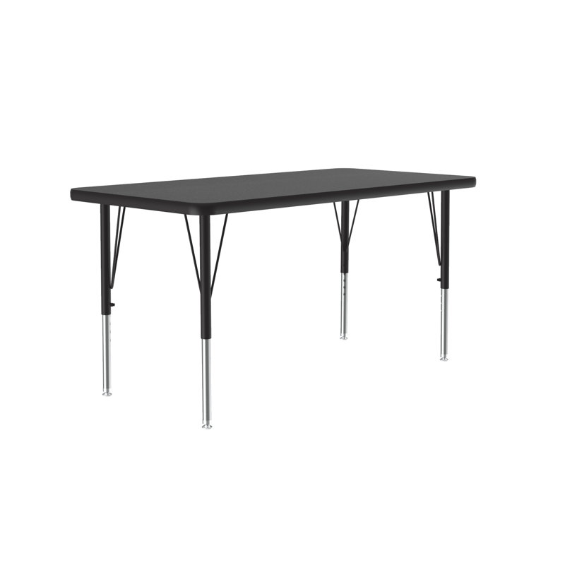 Table d'activité rectangulaire à hauteur ajustable, H 29 po x L 60 po x l 24 po, Granite noir