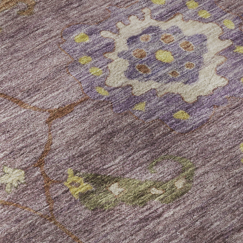 Premium Machine Washable Mayfield AMF2229 Global Rug, 1'8" x 2'6", Merlot