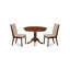 L'ensemble de table de cuisine 3 pièces comprend une table de salle à manger ronde avec piédestal et 2 chaises de salle à manger Parson en lin brun clair acajou-710707914-710707917-710707916