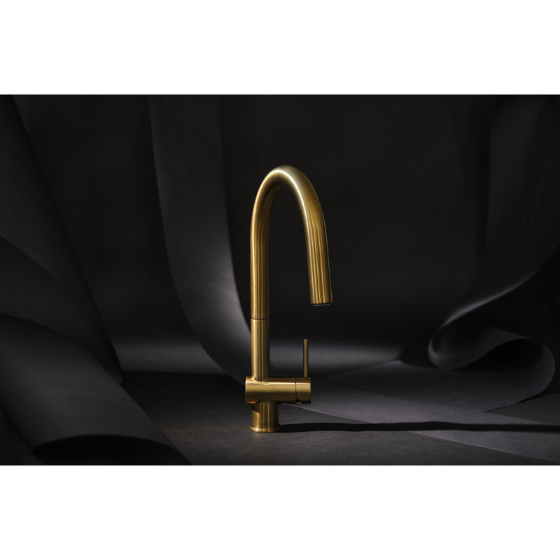 Azure Pull-Down Kitchen Faucet With Single Spray, Brushed Gold