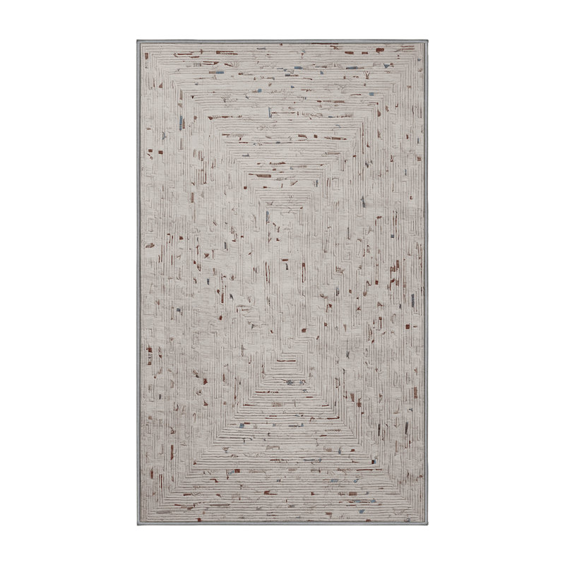 Machine Washable Gray Area Rug, Rectangle 8' x 10'